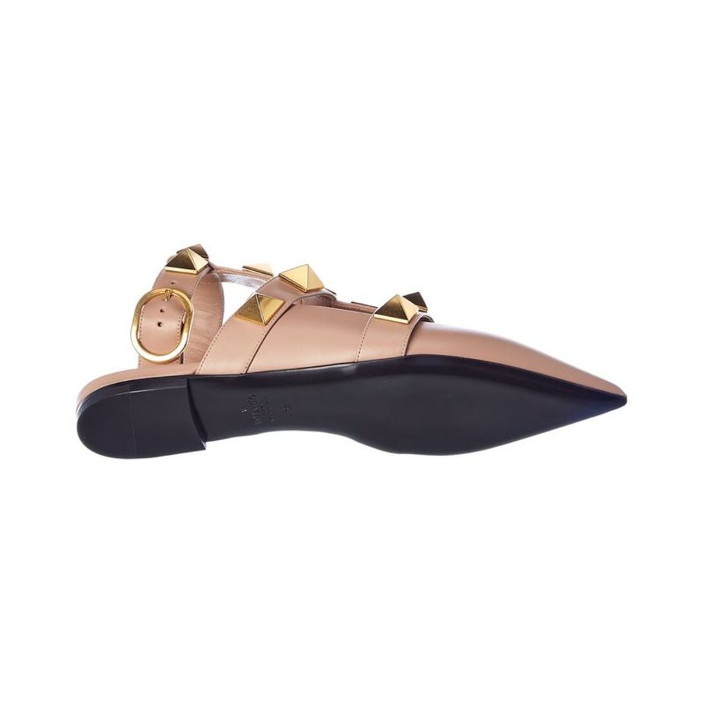 Valentino Roman Stud Leather Ankle Strap Flat - Picture 4 of 5